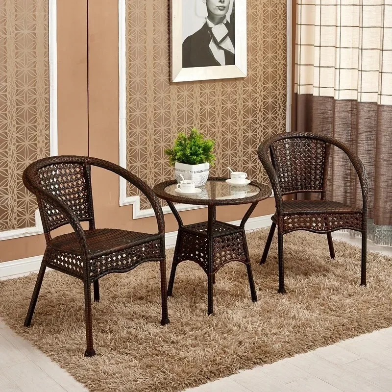 

# Hot Sell Outdoor Garden Leisure Arm Backrest Chair Rattan Chair Table Set Garden Furniture