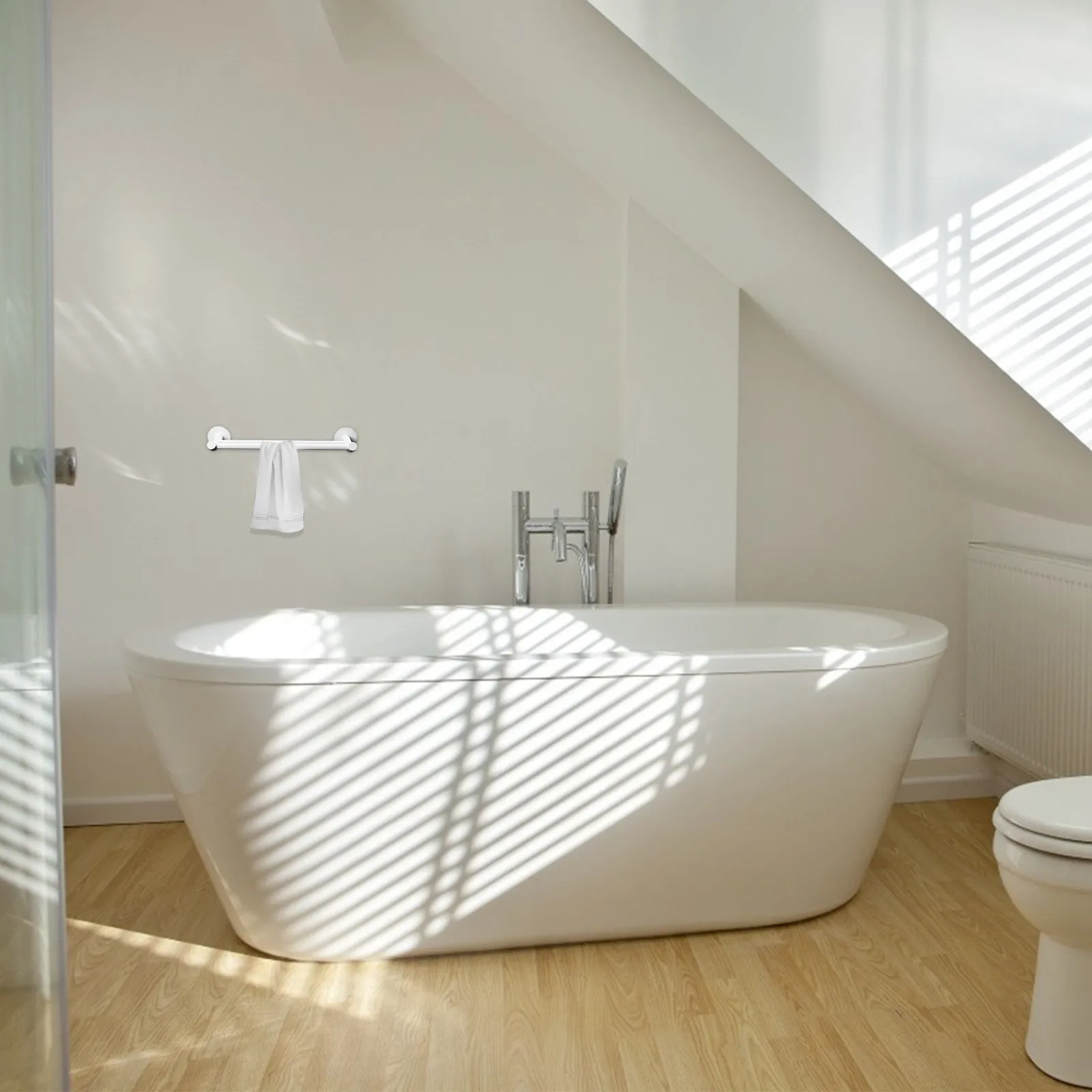 

1Pcs Dual-Pole Towel Organizer Holder Strong Load-Bearing Smooth Surface Towel Stand for Bathroom Kitchen Multi-Functional