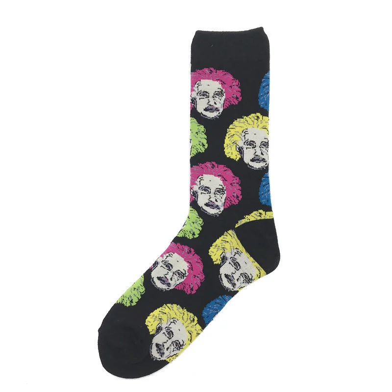 Chaussettes amusantes en coton peigné pour hommes, motif chat, singe, Clown, décontracté, nouvelle collection automne hiver