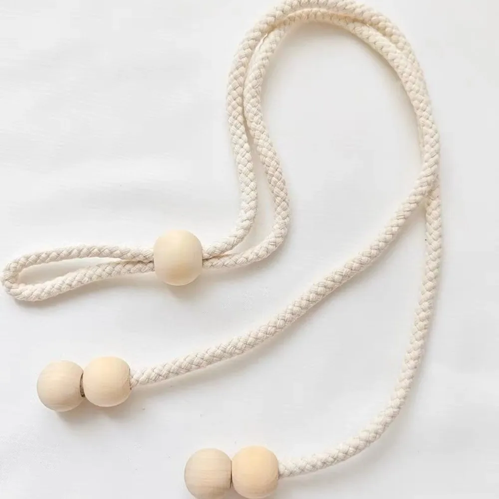 2pcs Wooden Bead Curtain Tiebacks Adjustable Length Easy Install Bead Curtain Tiebacks Versatile Durable Beads