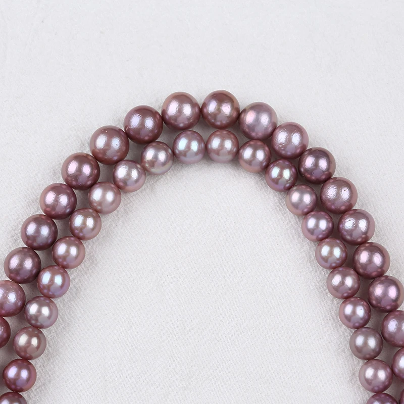 

11-13mm AAA Natural White Purple Loose Real Freshwater Edison Pearls Beads Strand