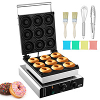 SucceBuy Electric Donut Maker Commercial Doughnut Machine with Non-stick Surface Double-Sided Heating Waffle Doughnut Machine