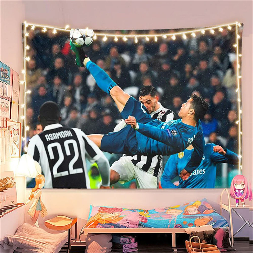 Cristiano Ronaldo Background Cloth Football Star Background Hanging Cloth Multiple Sizes Dormitory Wall Decoration Wall Tapestry