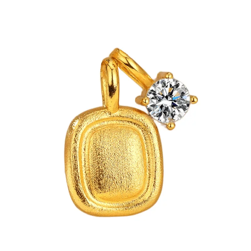 NovaGlod Xiaohongshu's new 24K real gold brushed sugar cube for women 9999 light luxury exquisite niche design clavicle chain je