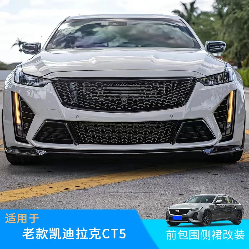 Suitable for Cadillac CT5 Marvel 1:0.8 Black Wing Surround Modification Break Formation Bumper Front and Rear Lip Grille S