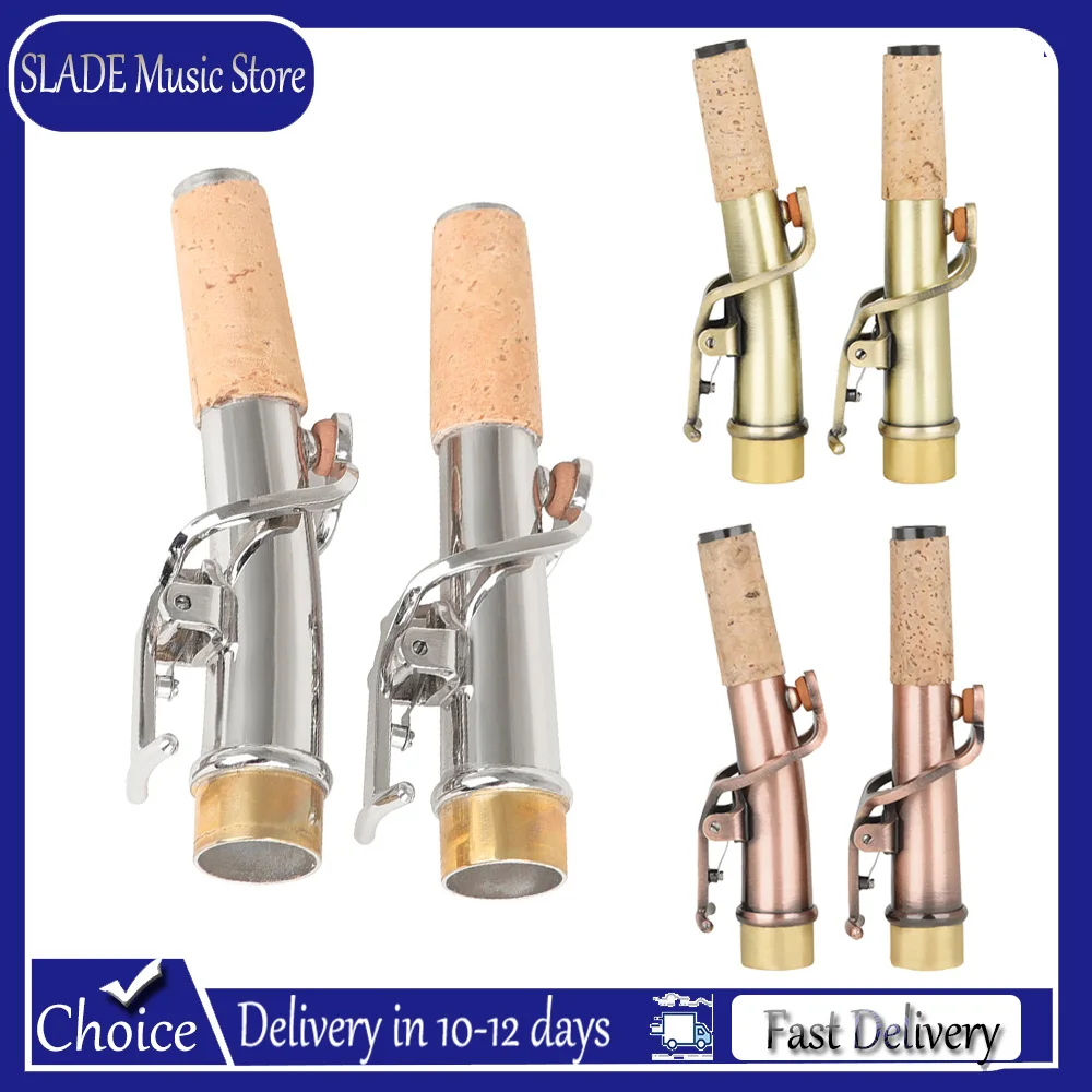 

Пара изогнутых и прямых шейок для саксофона сопрано, высококачественные, золотые, серебряные, бронзовые, аксессуары для деревянных духовых инструментов