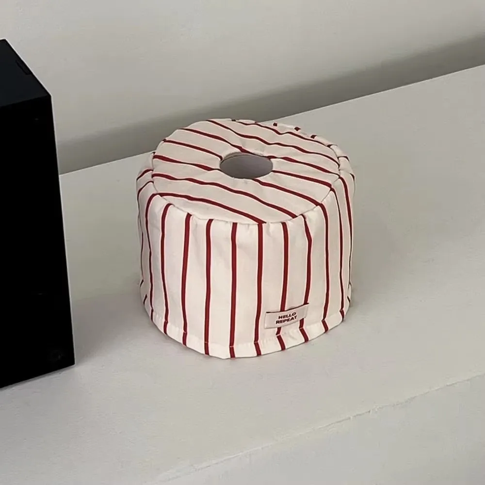 INS Stripe Tissue Case Cloth Large Capacity Paper Holder Living Room Storage Bag Desktop Decoration
