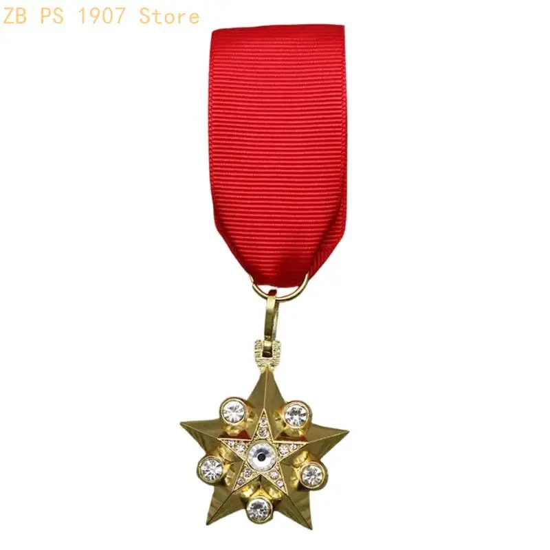 Soviet Leader Rhinestoned Symbol Brooch Alloy Armed Forces Collectible Badge Pin 55KA