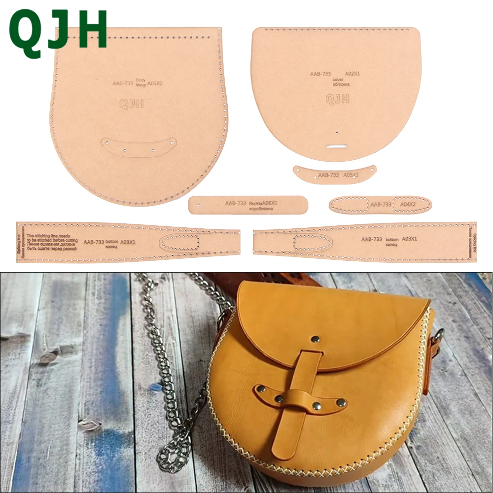 

DIY Leather Craft Tool Mould Horseshoe Messenger Bag Shoulder Bag Saddle Bag Kraft Paper Drawing Design Pattern Acrylic Template