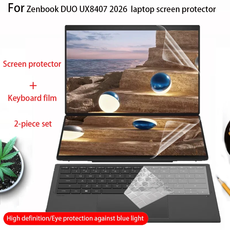 

Защитная пленка для экрана компьютера ASUS Zenbook DUO 14 2026 14 дюймов UX8407A, защитная пленка для ноутбука, аксессуары для клавиатуры