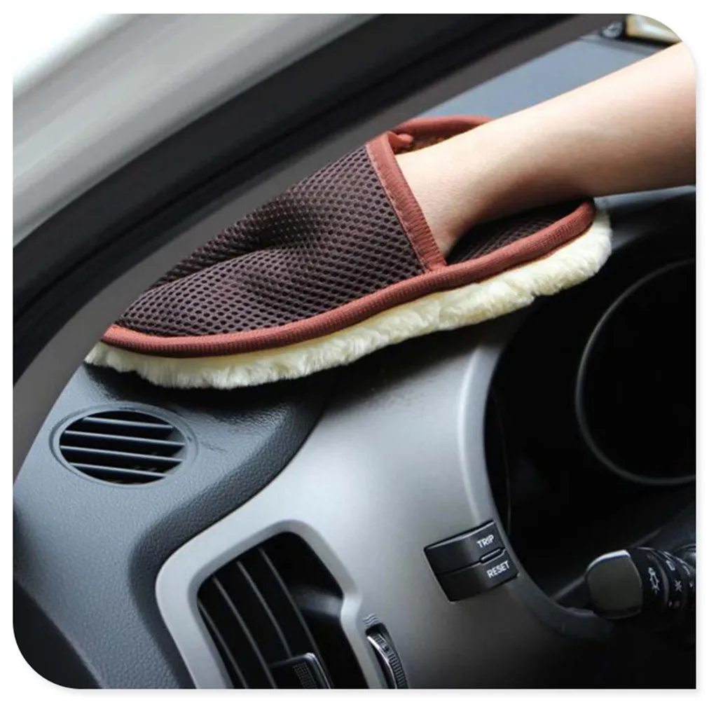 

2021 Car Styling Wool Soft Wash Cleaning Glove Accessories for KIA-SPORTAGE SL lada-LARGUS Estate VESTA NISSAN-X-TRAIL T31