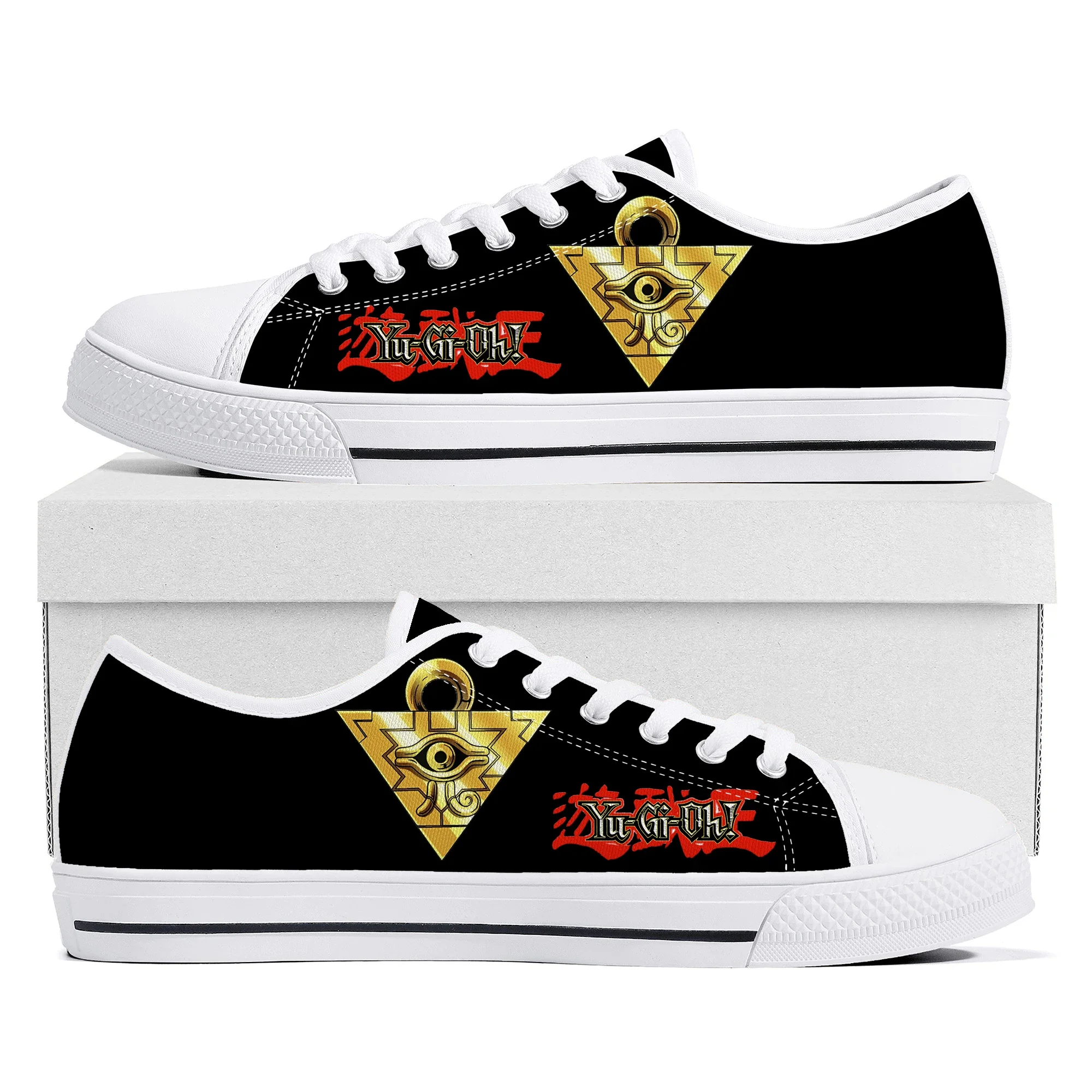 Anime Yu-Gi-Oh Millennium Puzzle Yami Mutou Low Top Sneakers Mens Womens Teenager Canvas Sneaker Casual Couple Shoes Custom Shoe