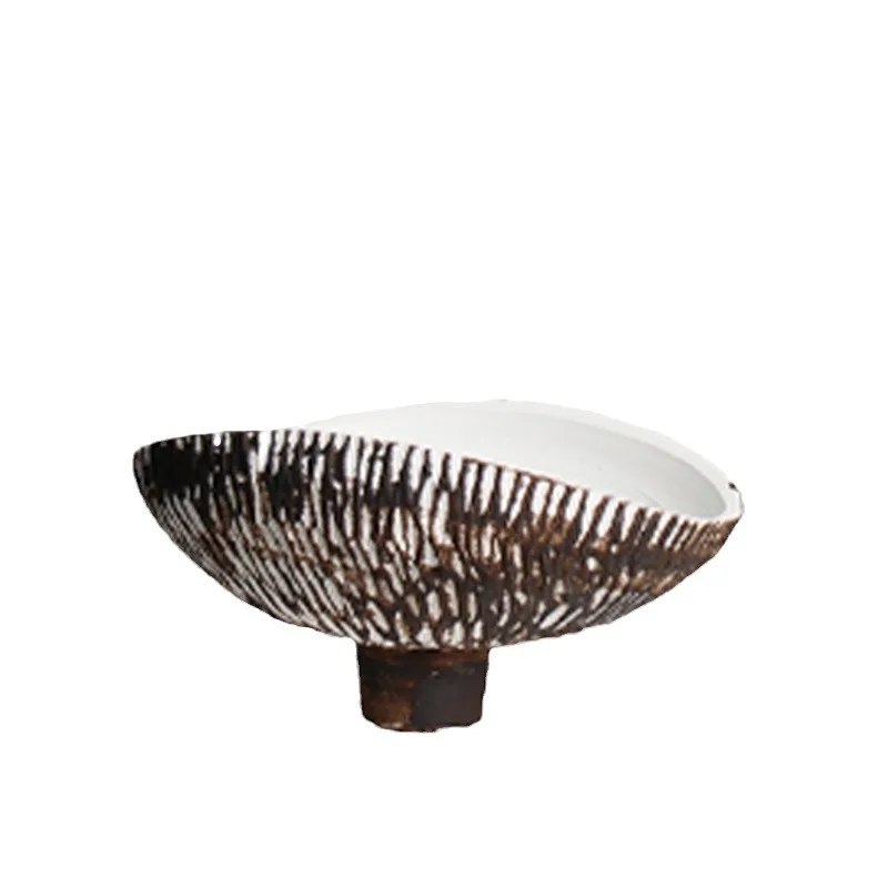 

Wabi Sansan fruit plate retro tray, old fruit plate candy dried fruit living room model room ornament storage