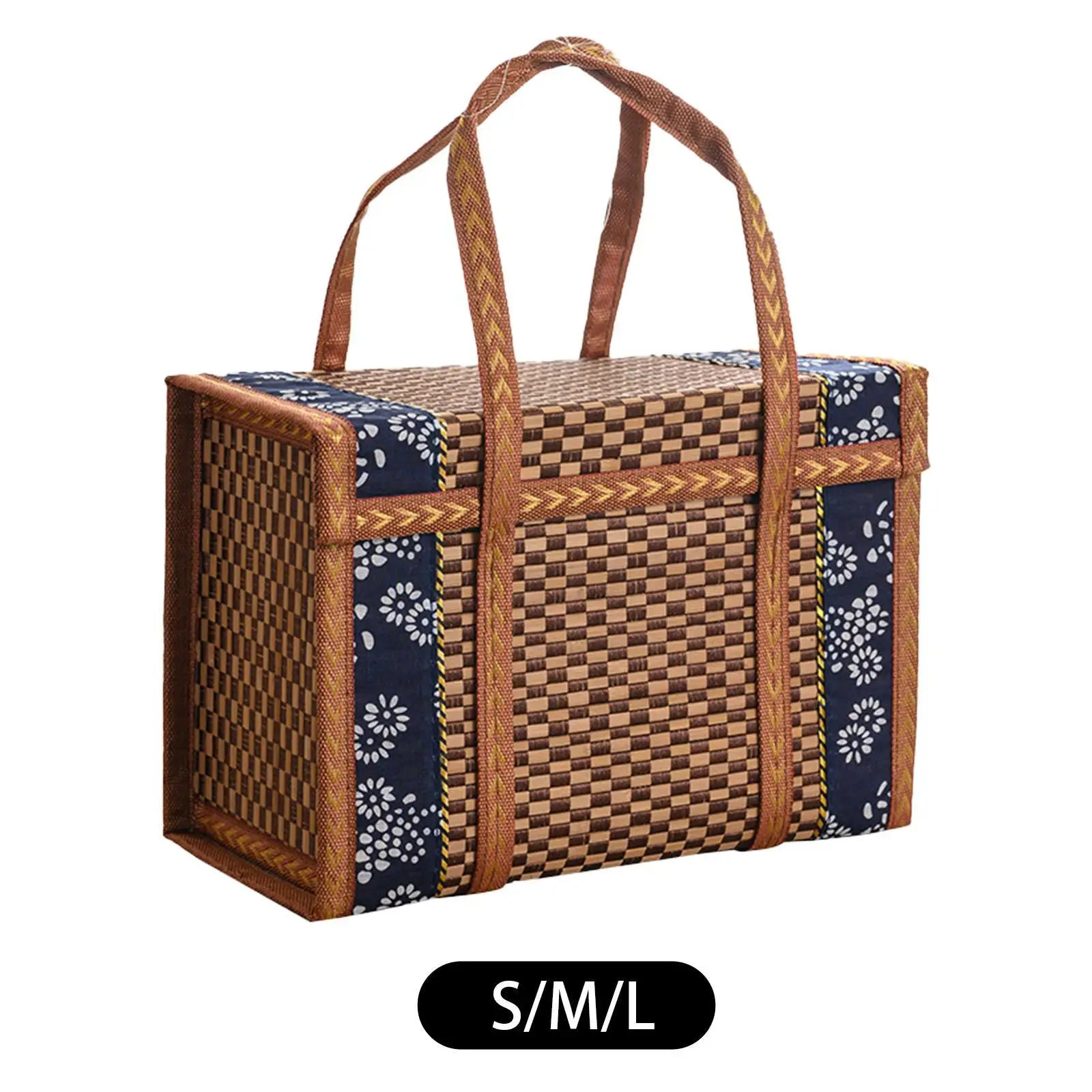 Бамбуковая тканая корзина, контейнер для хранения еды, многофункциональная подарочная корзина, органайзер для хранения для вечеринок, фестивалей, Дня благодарения, Zongzi