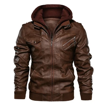 KB New Men's Leather Jackets Autumn Casual Motorcycle PU Jacket Biker Leather Coats Brand Clothing EU Size SA722 3