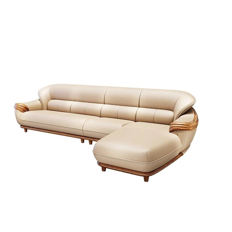 

new Chinese solid wood living room fu rniture, large and small hous e type, first layer cowhide concubine co mbination