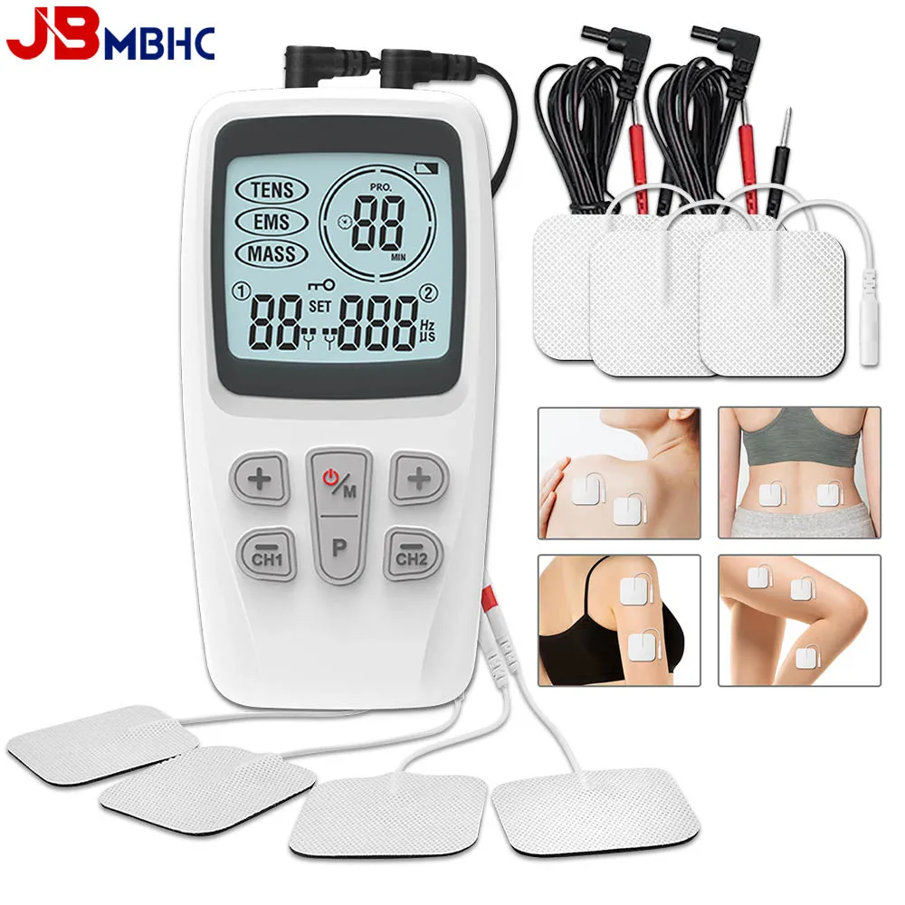 

Digital TENS Machine EMS Massager Electric Pulse Muscle Stimulator for Back Neck Body Electrode Massage Acupuncture Therapy Tool