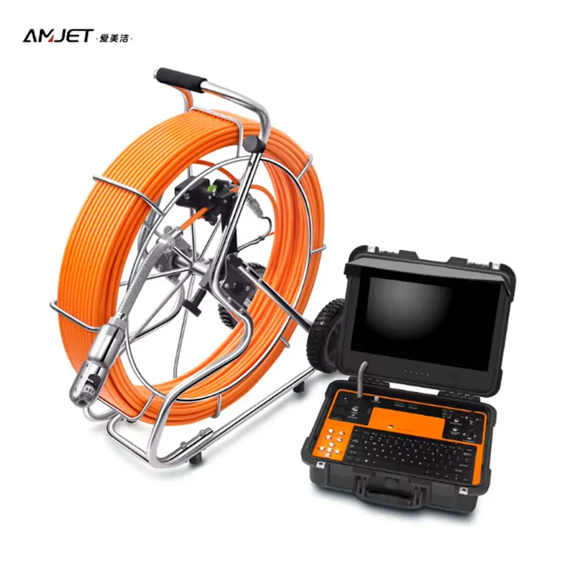 AMJET 13 pollici Full HD Display Risoluzione 1080P Videocamera per fognature con funzione di registrazione per tubi piccoli