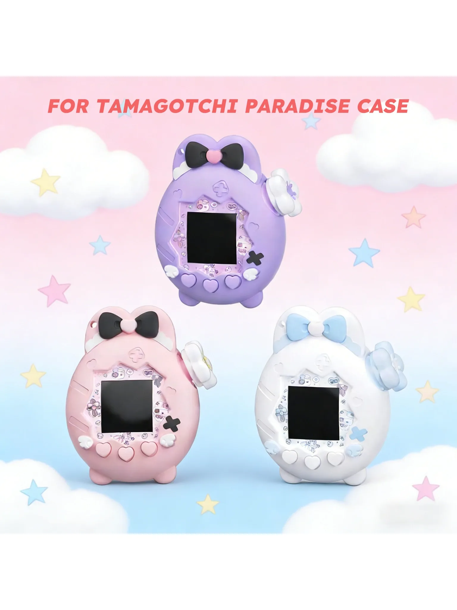 Silikonowe etui ochronne na Tamagotchi Paradise Easter Egg Bunny, zawiera naklejkę na panel i osłonkę na pokrętło, akcesoria do konsoli do gier. — zdjęcie produktu 7