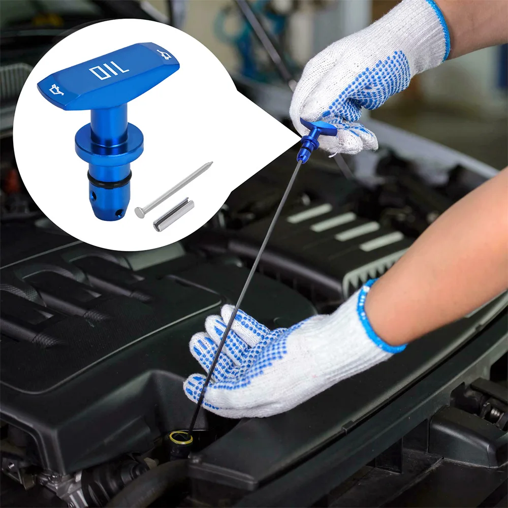 Carro Oil Dipstick Pull Handle, óleo do motor Pullhandle, boleto de alumínio Brand New Universal Automobile Substituição LZ-ODP02
