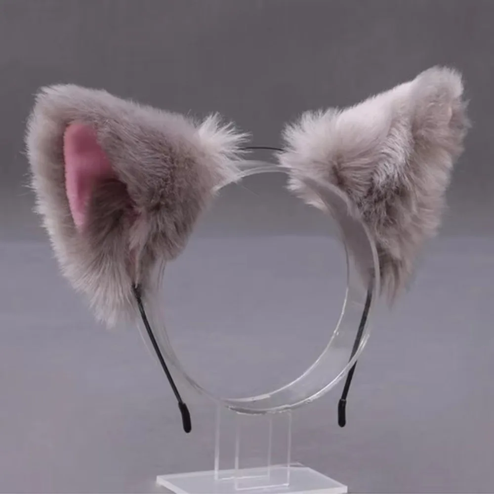 Hair Accessories Anime Cat Ears Headband Lolita Animals Plush Hair Band Three-dimensional JK Furry Cosplay Headwear Party