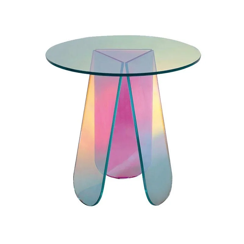 FULLOVE The Fairy Tea Table Beside The Sofa In The Living Room Of Acrylic Colorful Tea Table Small Transparent Table Sofa Table