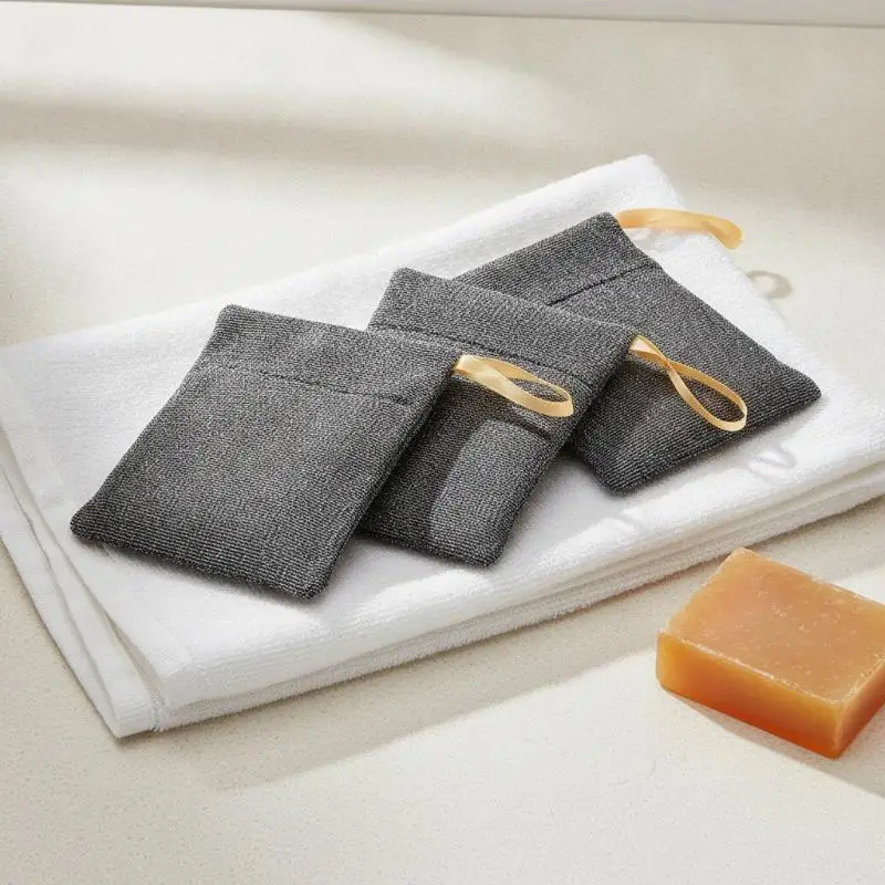 10pcs Soap Pocket Exfoliating Soap Saver Pouch, Body Scrubber Rough Sponge Exfoliator for Bath or Shower, Mesh Bar Soap
