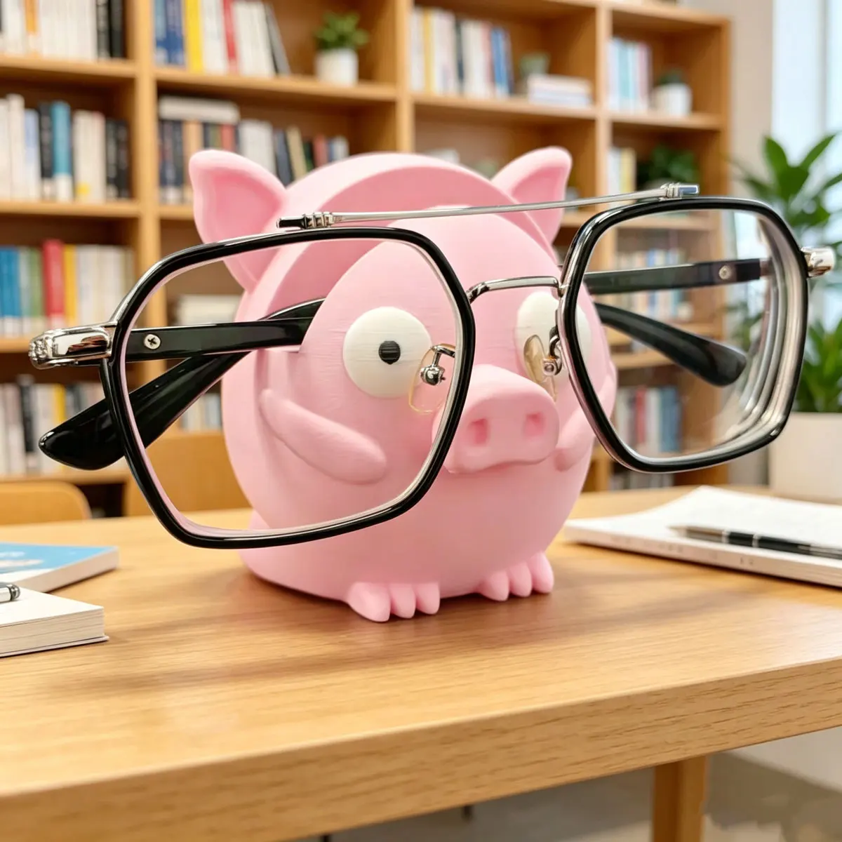 Creative 3D Piggy Glasses Holder Desk Bedside Table Office Essential Organizer Cute Pig Nose Glasses Stand Glasses Display Stand