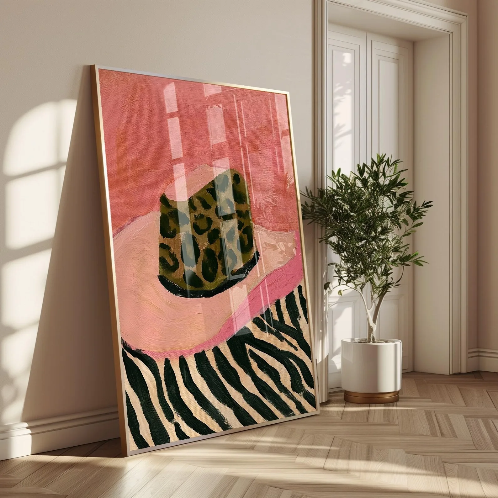 Tropical Botanical Canvas Wall Art Set Monstera Leaf Bamboo Ginkgo Whale Tail Vintage Nature Poster Home Decor for Living Room