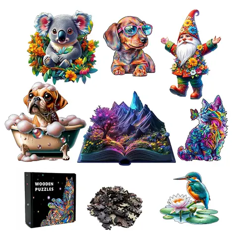 3D Volcanic Eruption Wooden Puzzle Irregular Shape Animal Puzzle Gift Family Interactive Adult Stress Relief Delicate Gratitude