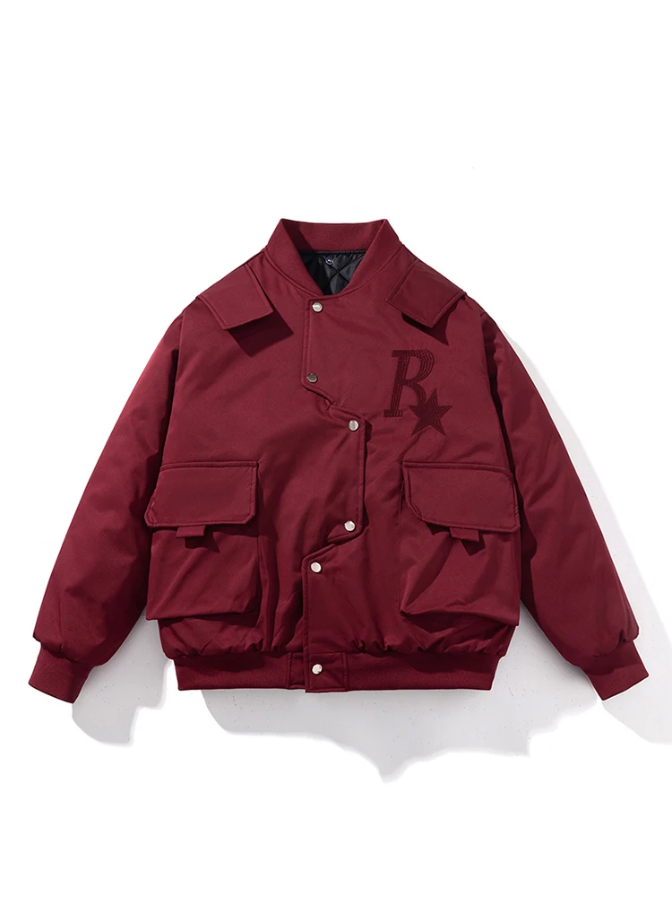 

Thiened Retro American Sle Baseball Cotton Jaet Men's Autumn Winter Irregular Workwear Pilot Jaet Youth Trendy