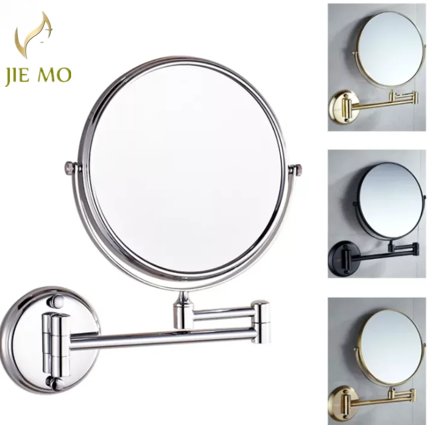 Bathroom makeup mirror, magnifying mirror 8 inch hotel bathroom mirror makeup mirror bathroom wall hanging wall folding mirror