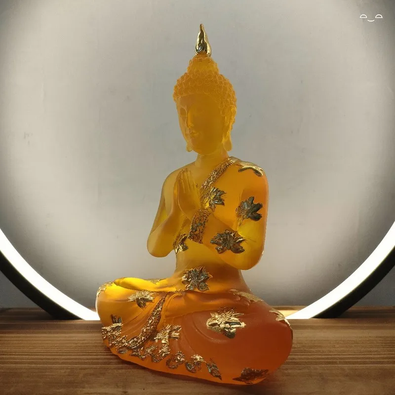 Source factory water glass Buddha statue, Southeast Asian sitting Buddha, Indian Buddha, Thai Zen-style resin craft ornaments wh