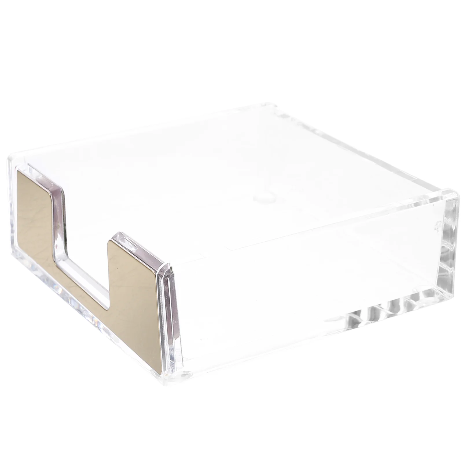 Transparent Acrylic Note Box Pin Paper Clip Storage and Organization Notepad Container Memo Holder Dispenser Pads