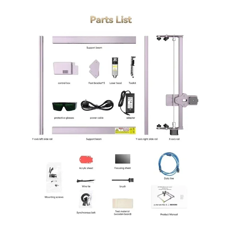 ATOMSTACK A5 PRO 40W CNC Desktop Portable Photo Wood Cutter Stainless Steel Glass Bottle  Engraving Machine For Cup