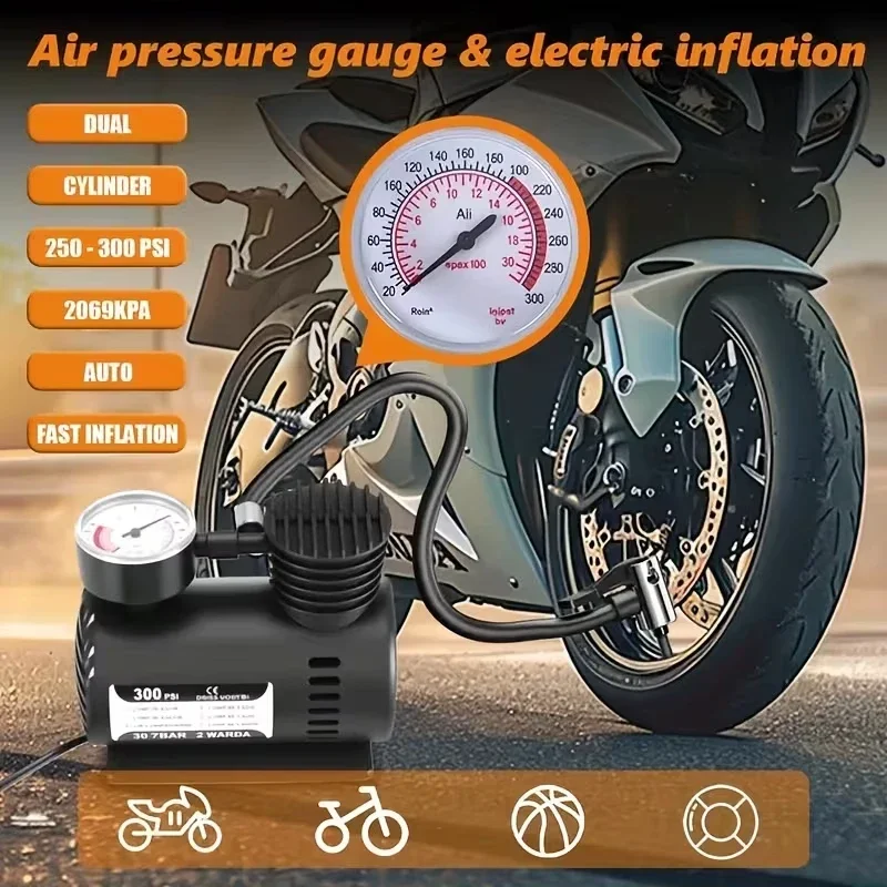 

New portable tire inflator with small car inflation pump cigarette lighter socket Accessories