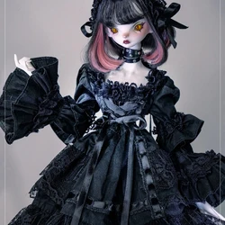 Alarm Clock Human Doll BJD 1/4 New Release The Little Witch Body Cutie Leg Style Black Gauze Dress Doll