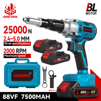 ONEVAN 25000N Brushless Electric Rivet Gun Cordless LED Rivet Nut Gun Drill Automatic Riveting Tool For Makita 18V Battery Pin