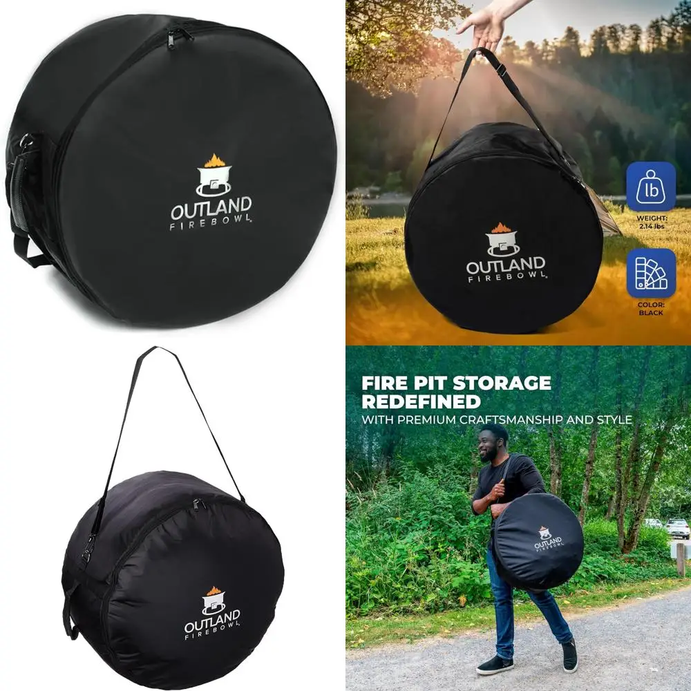 حقيبة حمل ميجا مقاومة للأشعة فوق البنفسجية والطقس لحفرة نار غاز البروبان الخارجية بقطر 24 بوصة، سعة كبيرة لوعاء النار #1