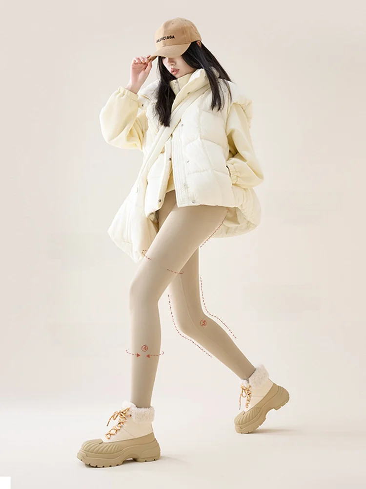   Thiened Fce Calças de ioga femininas cintura alta abdômen levantamento bunda branco aa arca calças outono inverno outerwear