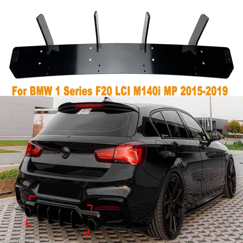 

For BMW 1 Series F20 LCI M140i MP 2015-2019 Car Rear Bumper Lip Diffuser Spoiler Splitter Protector Car Styling Auto Accessories