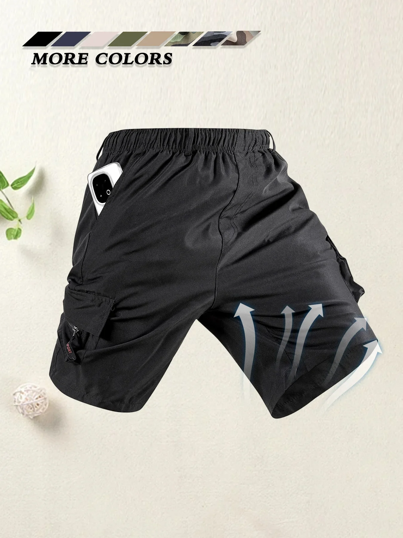 Obrázek 6: Léto pánské náklad šortky volné ležérní elastická pás outdoorové jogging taktická šortky multi-pockets pánský práce tramping krátký kalhot