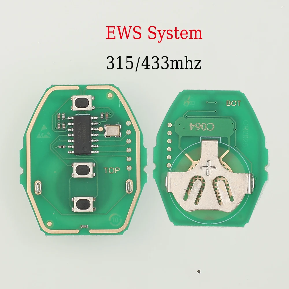 jingyuqin 3 Buttons Remote Circuit board Car Key Case For BMW E38 E39 E46 EWS System ASK 433MHz 315MHz PCF7935AA