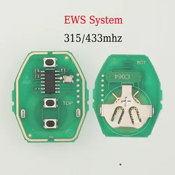 jingyuqin 3 Buttons Remote Circuit board Car Key Case For BMW E38 E39 E46 EWS System ASK 433MHz 315MHz PCF7935AA