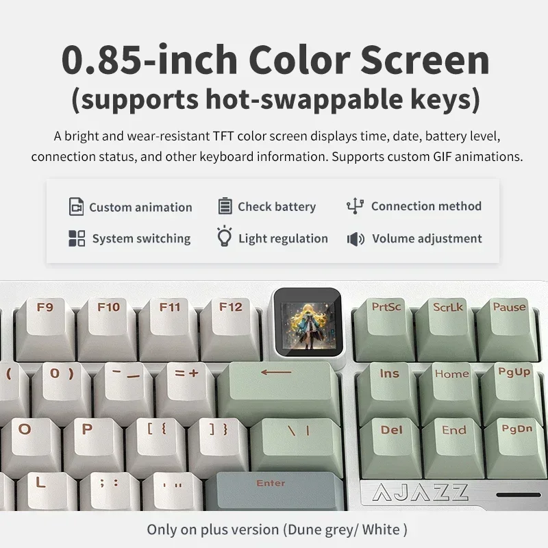 Игровые клавиатуры AJAZZ QS87, RGB, 87 клавиш, беспроводная трехрежимная механическая клавиатура из алюминиевого сплава, аксессуары для ПК, киберспорта