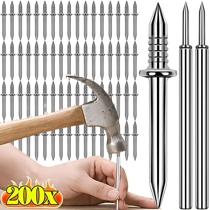

200x гвозди с двойной головкой, бесшовные гвозди, плинтусная нить, бесшовные гвозди без следов, металлические нержавеющие гвозди, деревянный фиксатор без следов