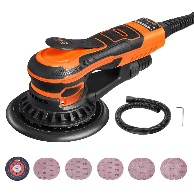 2026 HOT SALE SucceBuy Random Orbital Sander 350W Brushless 10000PRM 6 Variable Speed Woodworking Work Tool