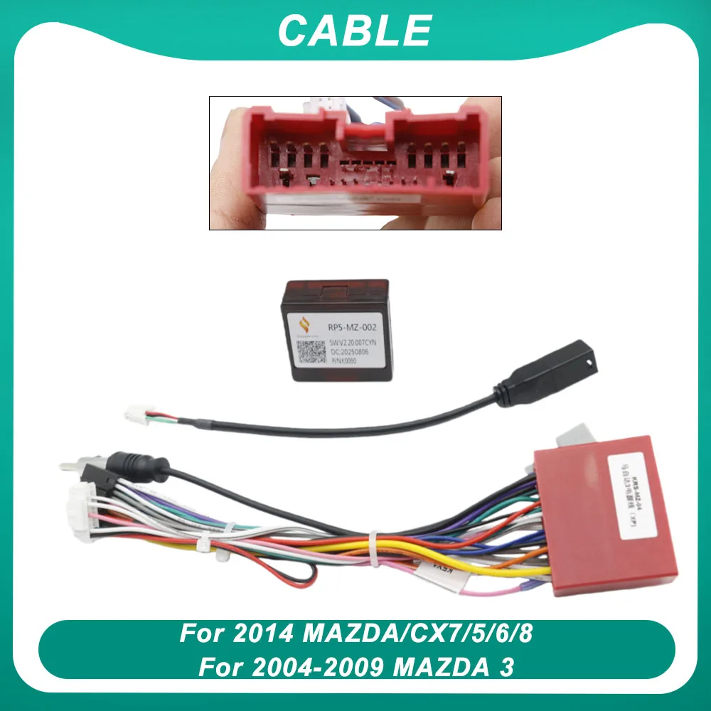 Car Radio Canbus Box For 2014 MAZDA/CX7/5/6/8For 2004-2009 MAZDA 3 Android 2 Din GPS Radio Wiring Harness Power Cable car radio