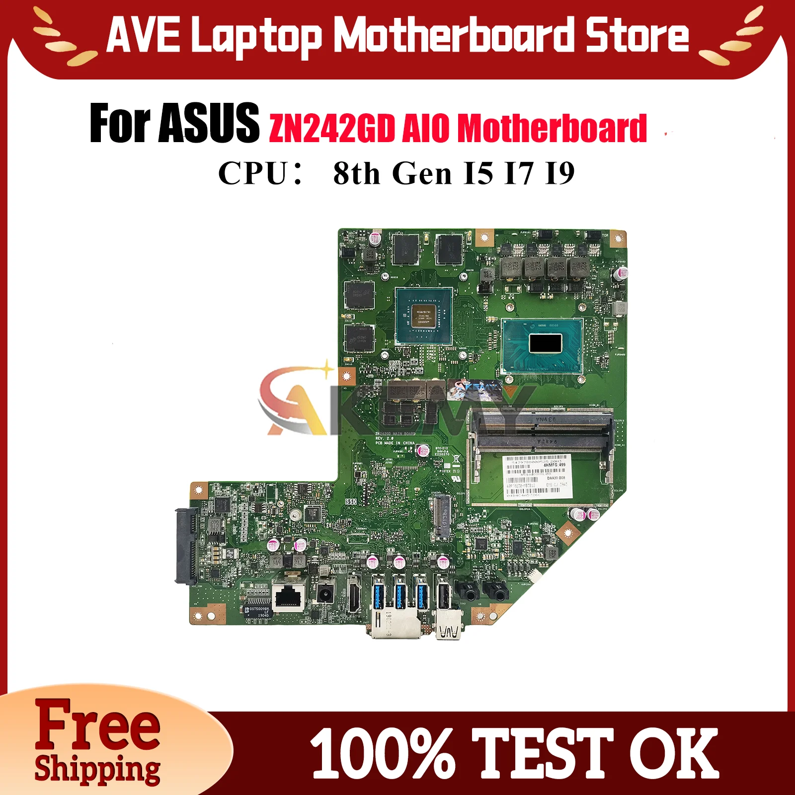 

ZN242GD Материнская плата для ASUS Zen AiO ZN242GD ZN242G Материнская плата с процессором I5 I7 I9 100% тестирование ОК быстрая доставка stk