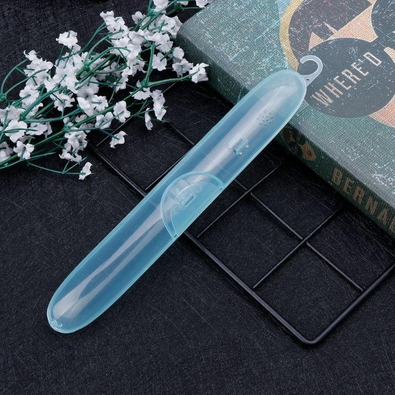 J15U 23x3.5x3cm Plastic Toothbrush Holder Box Transparent Travel Portable Protective